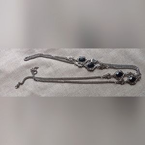 Vintage Signed Sarah Covington 36" Silver Tone 1979 36" Station Necklace